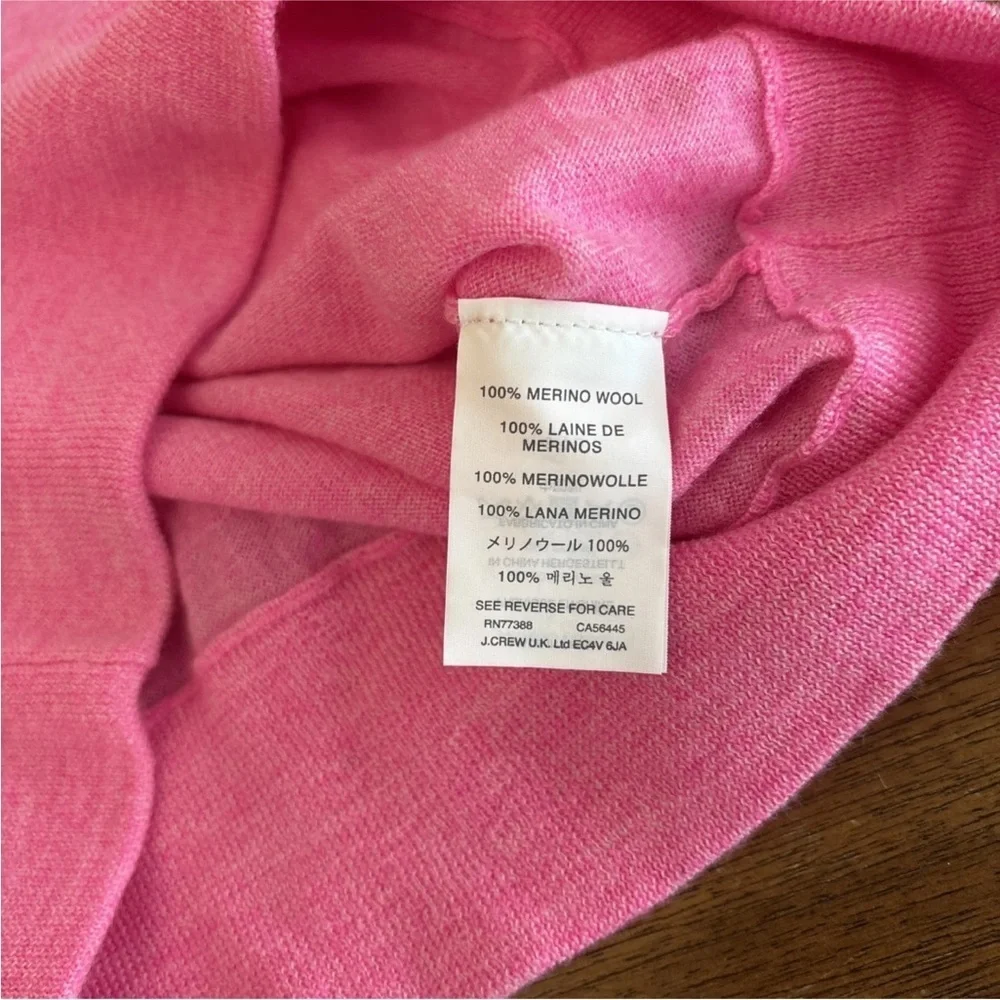 J. Crew Women's Hot Pink Merino Wool Crewneck Thin Knit Long Sleeve Size XS